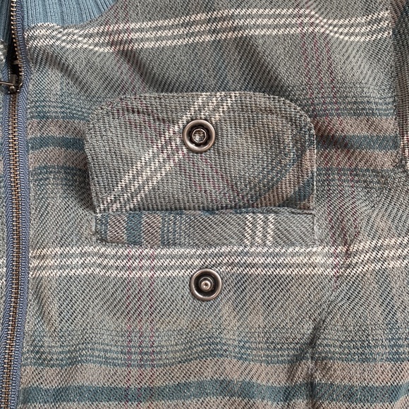 Prana Showdown Down Jacket Plaid Insulated Bayou Blue Medium - Picture 8 of 14